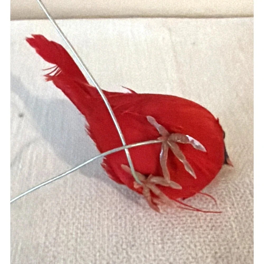 Lot of 4 - Vintage RED CARDINALS with Wires Attached to Feet for CRAFTING - NOS
